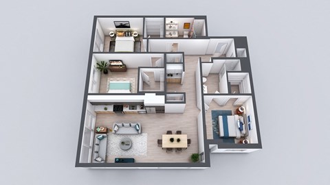 Floor plan for 3 beds, 2 baths, 1348 sqft